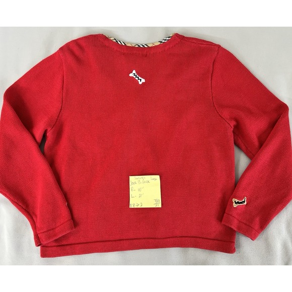 Vintage Y2K Jack B. Quick Red Sz Large Dogs Bones‎ Cardigan Sweater Y2K - Picture 10 of 10